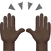 🙌🏿 raising hands: dark skin tone display on Apple